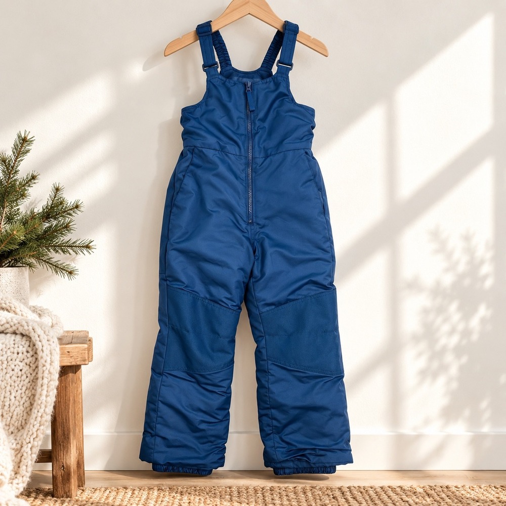 All In Motion Kids Snow Bib 6/7 Blue Insulated Ski Pants Waterproof Winter Gear